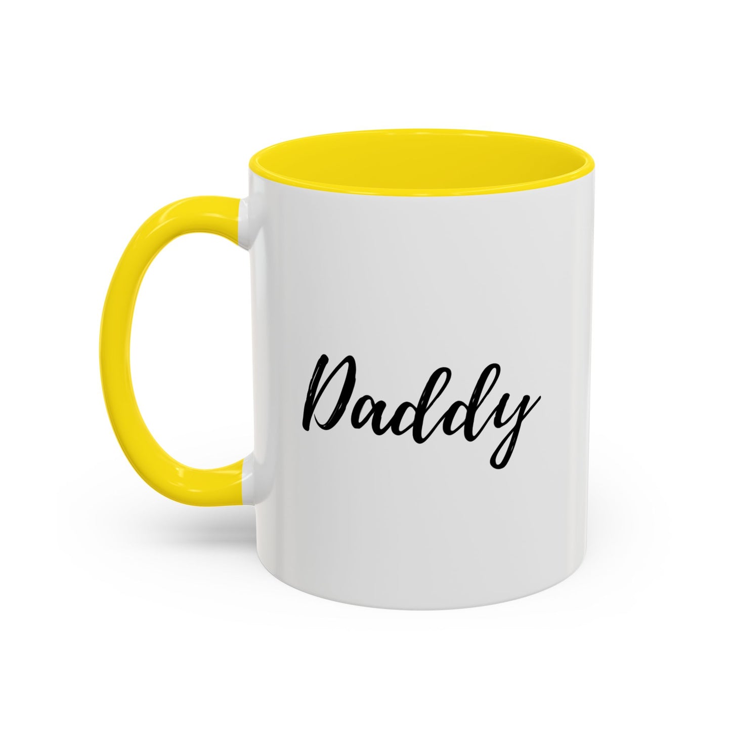 Daddy Coffee Mug — "Simple. Strong. Exactly like him." Accent Ceramic Mug (11oz)