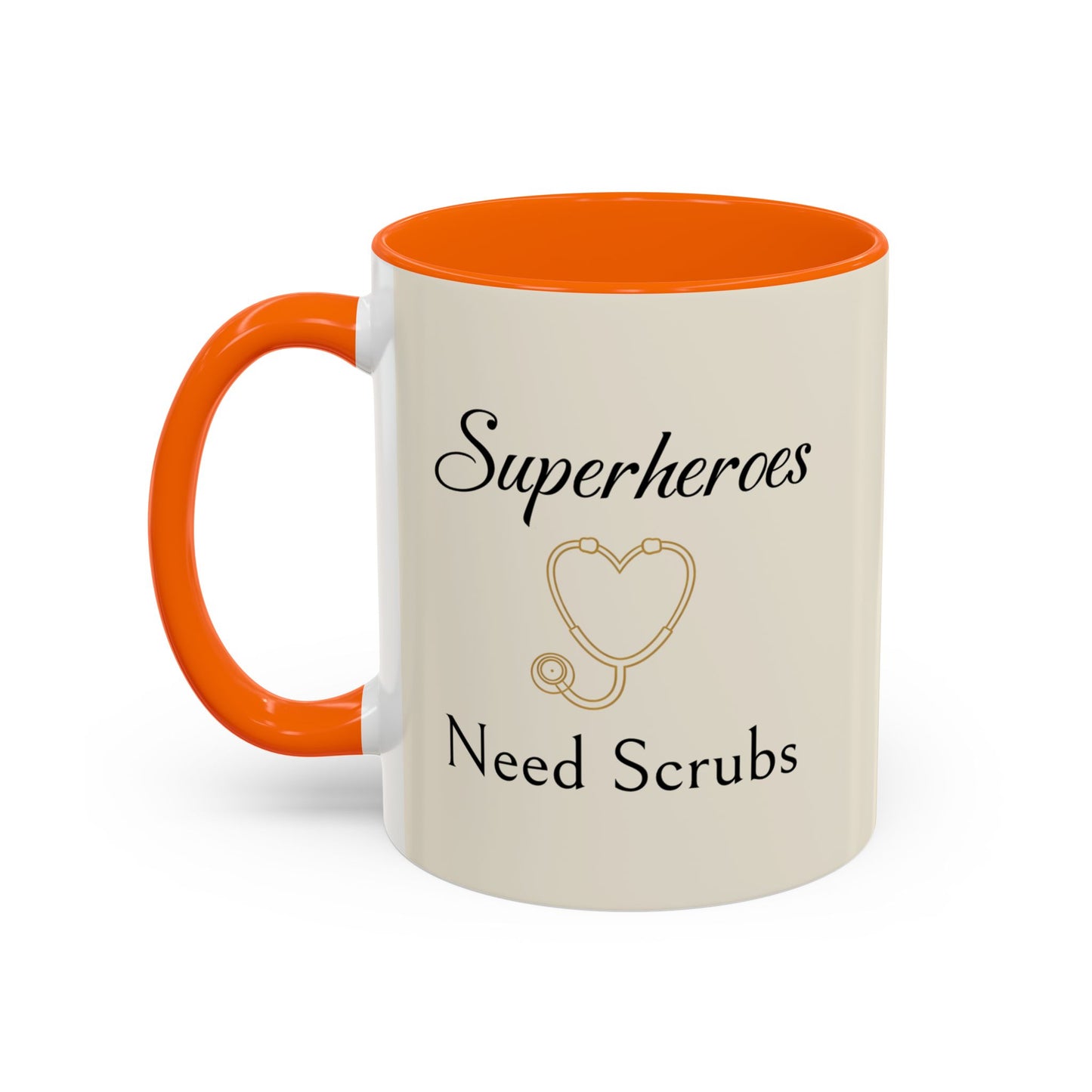 Superheroes Need Scrubs Coffee Mug — Nurse & Healthcare Worker Gift (11/15oz Accent Mug)
