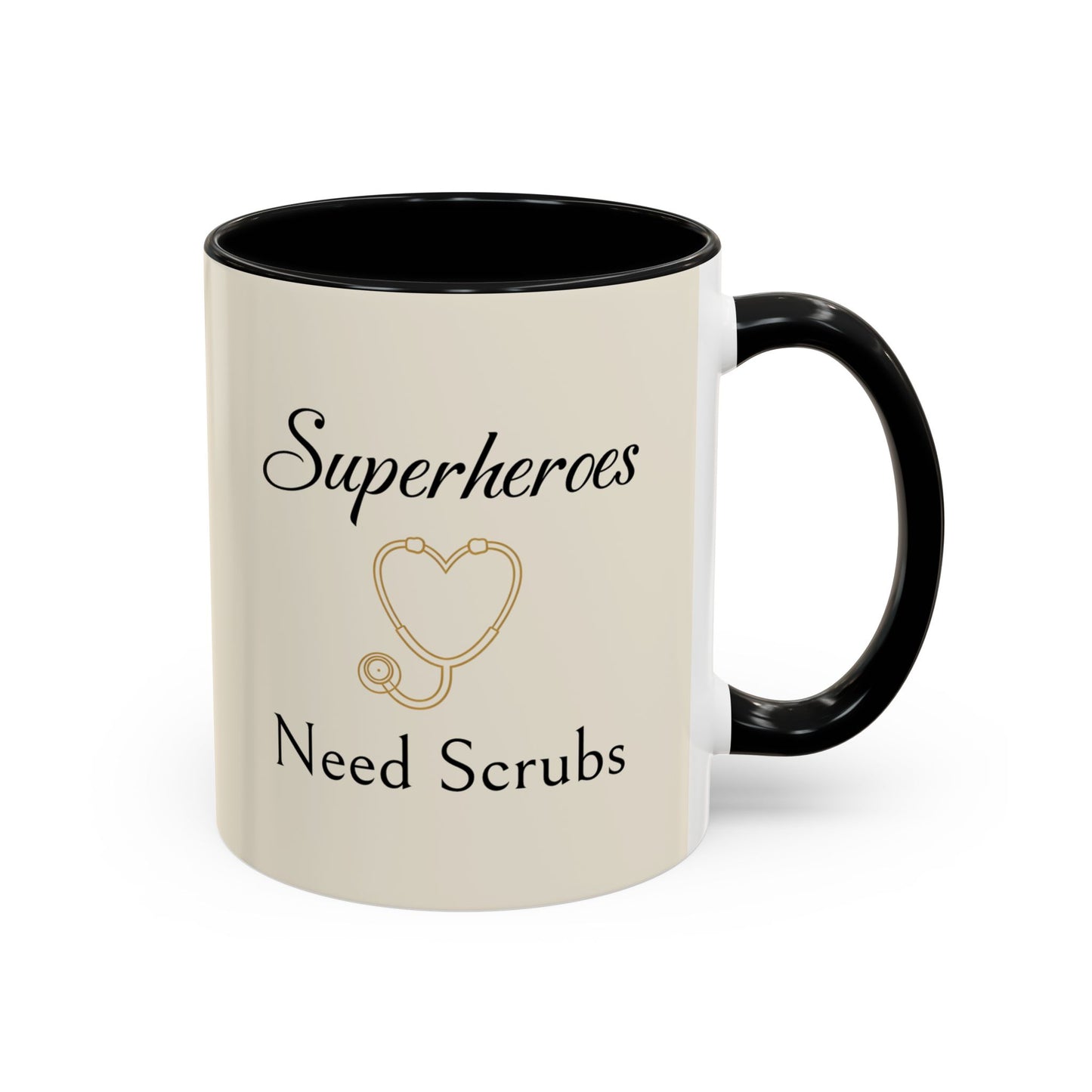 Superheroes Need Scrubs Coffee Mug — Nurse & Healthcare Worker Gift (11/15oz Accent Mug)