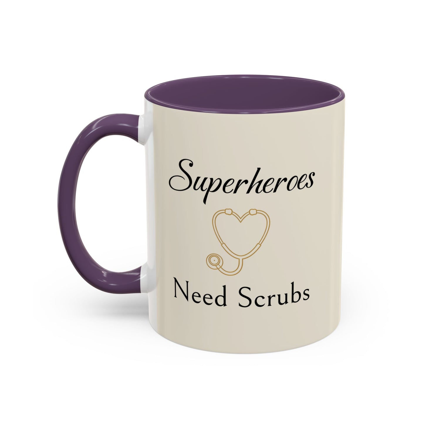 Superheroes Need Scrubs Coffee Mug — Nurse & Healthcare Worker Gift (11/15oz Accent Mug)