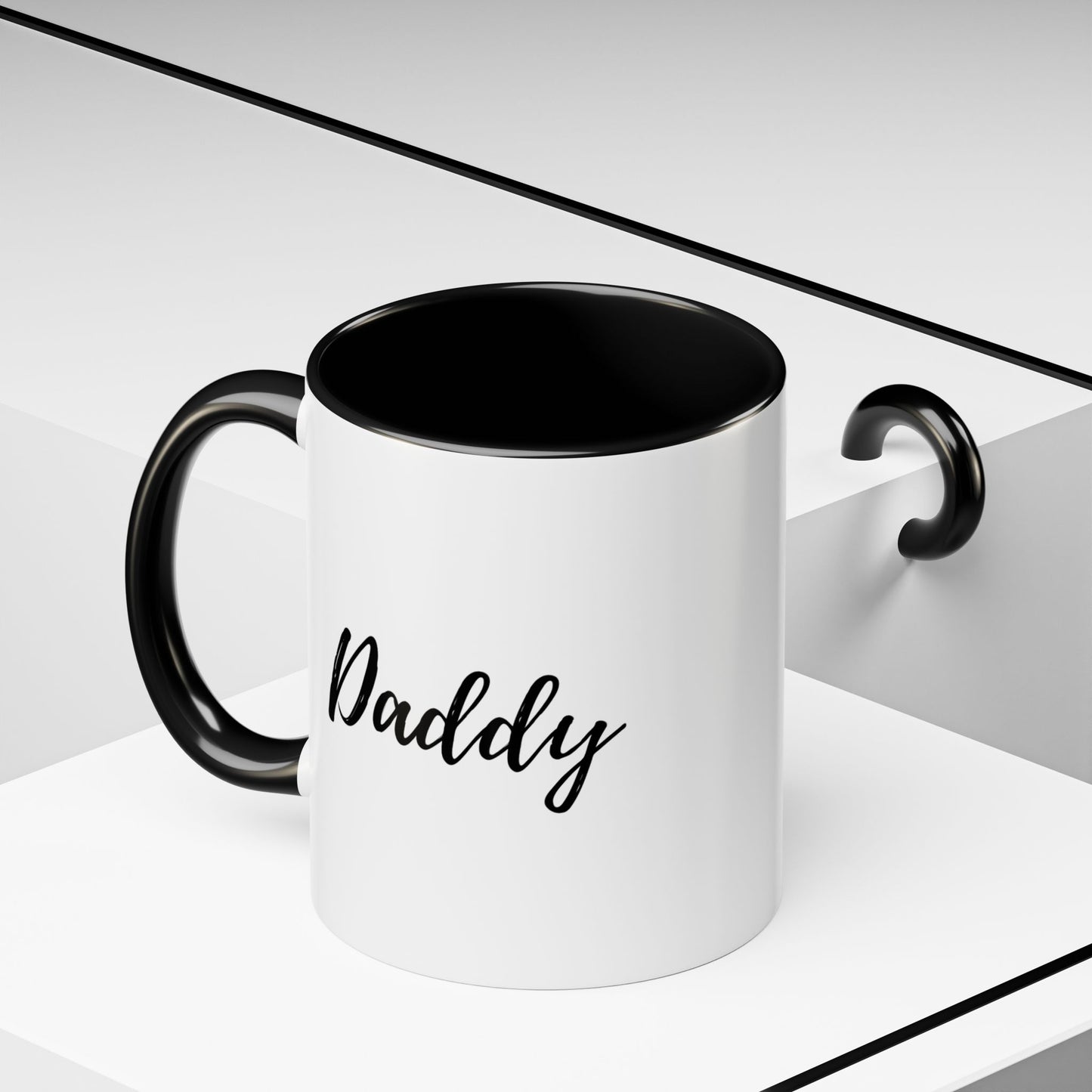 Daddy Coffee Mug — "Simple. Strong. Exactly like him." Accent Ceramic Mug (11oz)